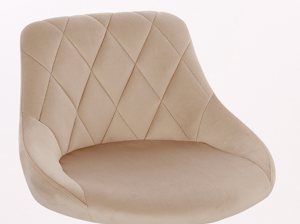 FOTEL HR1054W LATTE WELUR CZARNA PODSTAWA