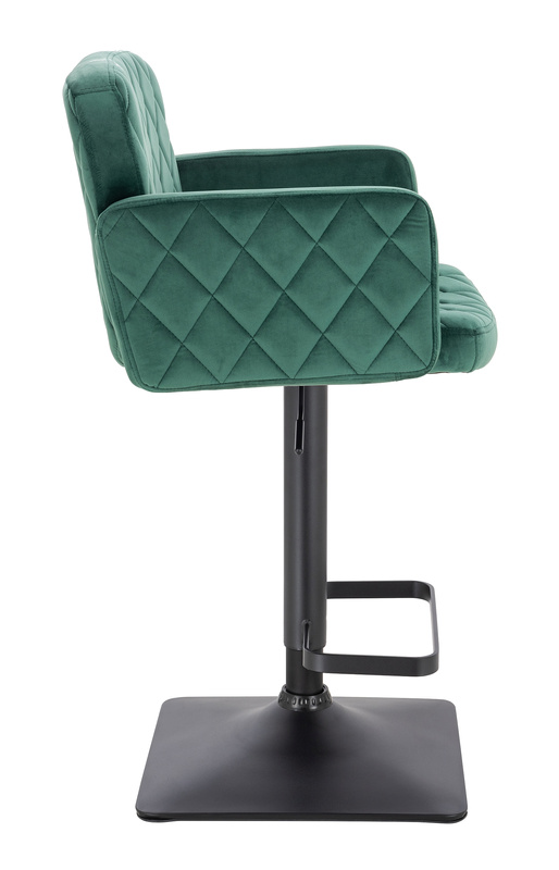 FOTEL HR802KW BUTELKOWA ZIELEŃ WELUR CZARNA PODSTAWA