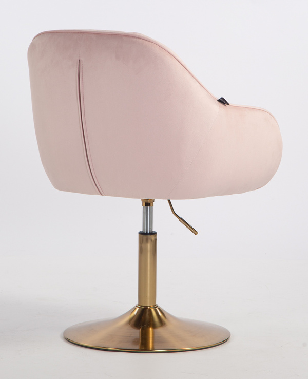 HOKER HR2055N PUDROWY RÓŻ WELUR ZŁOTA PODSTAWA