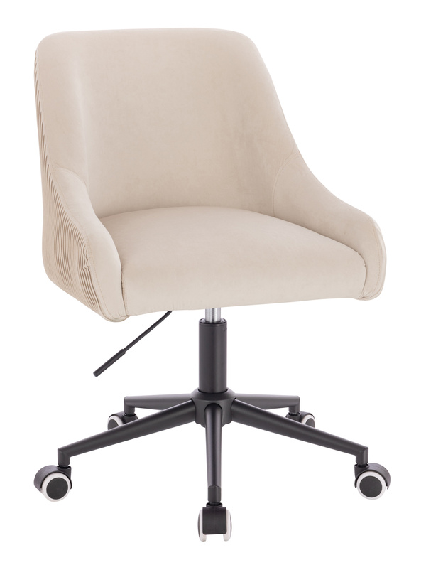 FOTEL HR920K KREMOWY WELUR CZARNA PODSTAWA