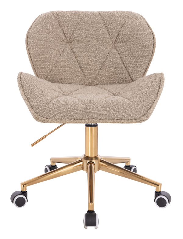 FOTEL HR111K LATTE BARANEK ZŁOTA PODSTAWA