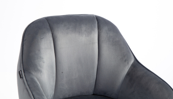 HOKER HR2055K GRAFITOWY WELUR CHROMOWANA PODSTAWA