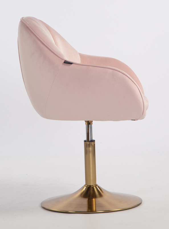 HOKER HR2055N PUDROWY RÓŻ WELUR ZŁOTA PODSTAWA