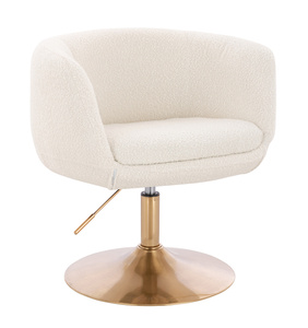 FOTEL HR333N KREMOWY BARANEK ZŁOTA PODSTAWA
