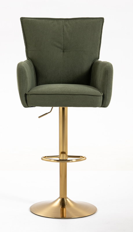 HOKER HR250W ZIELONY SZAŁWIA PREMIUM CORD SZTRUKS ZŁOTA PODSTAWA