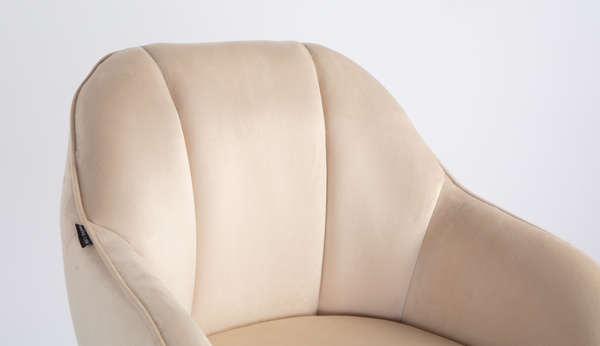 HOKER HR2055W KREMOWY WELUR CHROMOWANA PODSTAWA