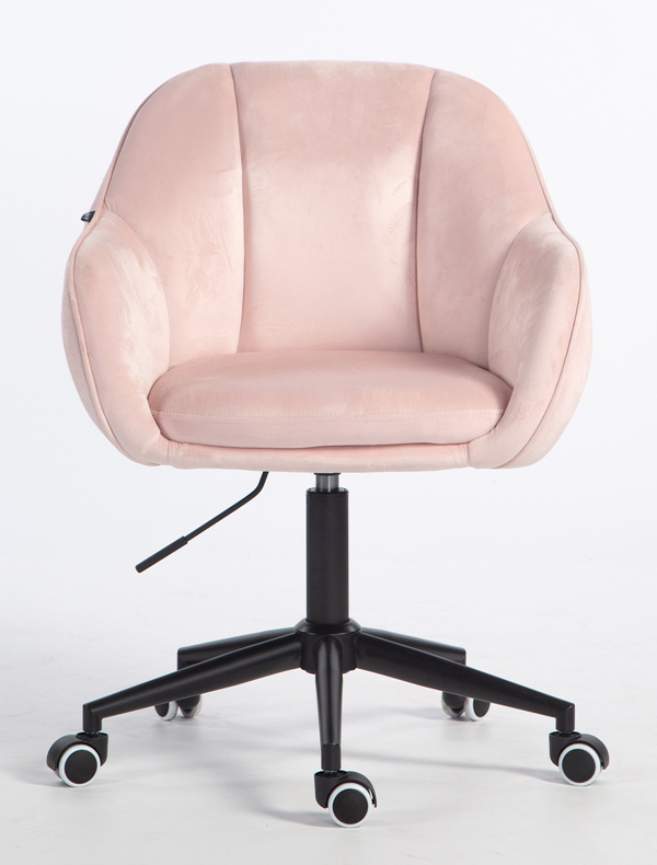 HOKER HR2055K PUDROWY RÓŻ WELUR CZARNA PODSTAWA