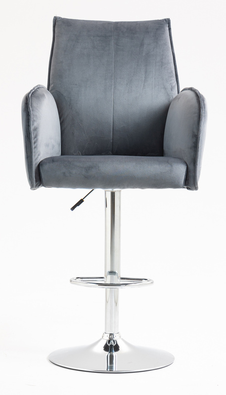 FOTEL HR280W GRAFITOWY WELUR CHROMOWANA PODSTAWA