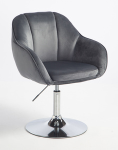 HOKER HR2055N GRAFITOWY WELUR CHROMOWANA PODSTAWA