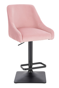 FOTEL HR920KW PUDROWY RÓŻ WELUR CZARNA PODSTAWA