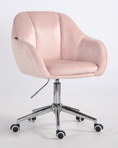 HOKER HR2055K PUDROWY RÓŻ WELUR CHROMOWANA PODSTAWA