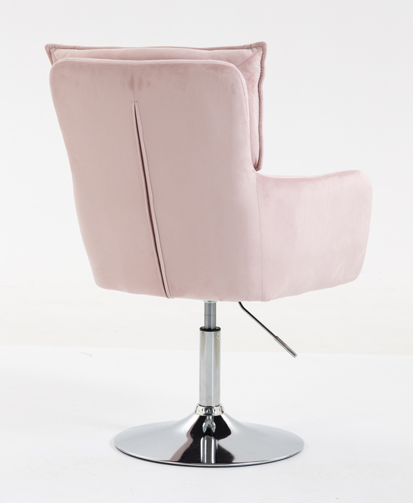 HOKER HR250N PUDROWY RÓŻ WELUR  CHROMOWANA PODSTAWA