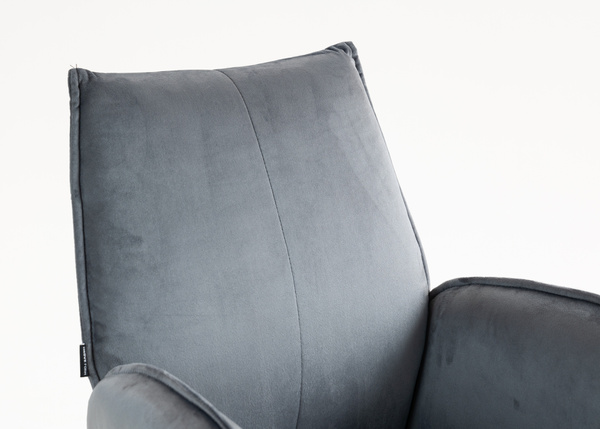 FOTEL HR280KW GRAFITOWY WELUR CZARNA PODSTAWA