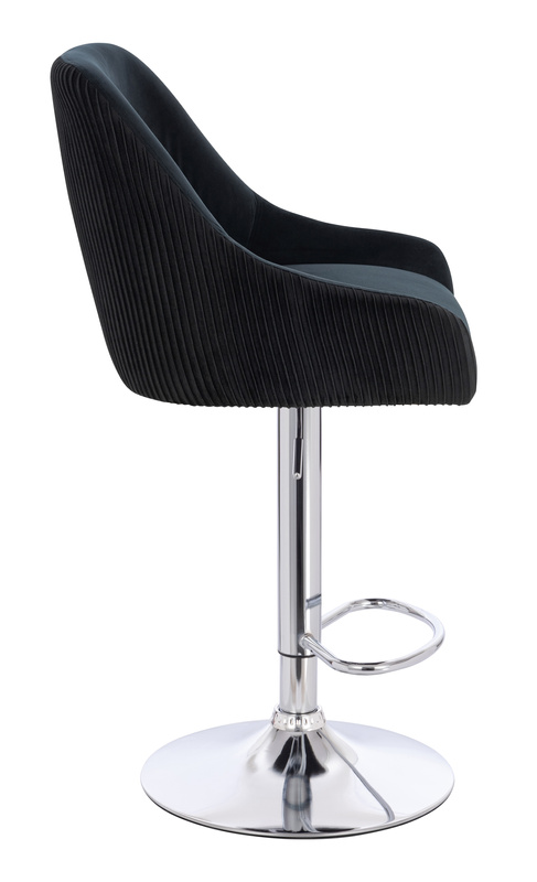 FOTEL HR920W CZARNY WELUR CHROMOWANA PODSTAWA