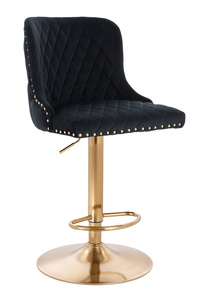 FOTEL HR940W CZARNY WELUR ZŁOTA PODSTAWA