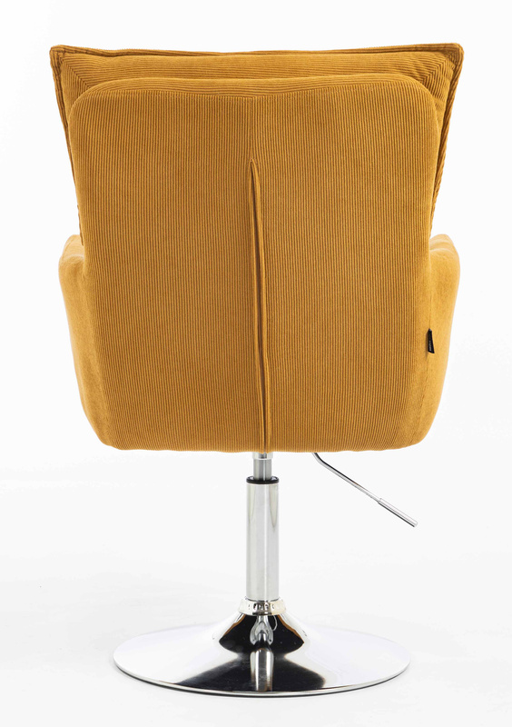 HOKER HR250N ŻÓŁTY CURRY PREMIUM CORD SZTRUKS CHROMOWANA PODSTAWA