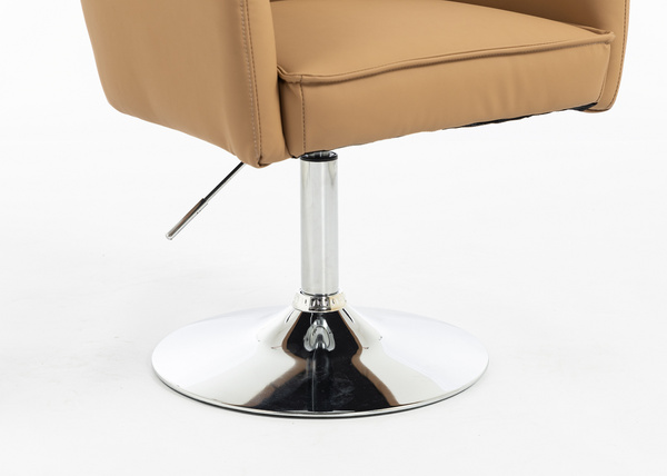 HOKER HR250N KARMELOWY EKOSKÓRA PREMIUM SOFT CHROMOWANA PODSTAWA