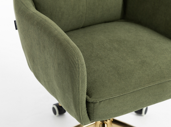 HOKER HR250K ZIELONY SZAŁWIA PREMIUM CORD SZTRUKS ZŁOTA PODSTAWA