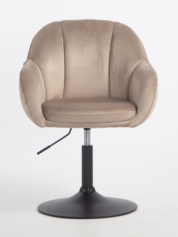 FOTEL HR2055N LATTE WELUR CZARNA PODSTAWA