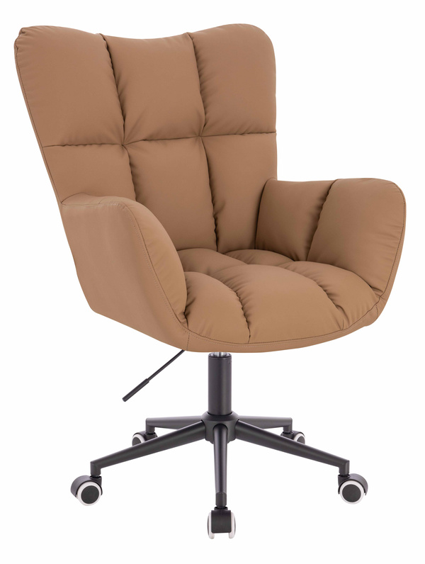 HOKER HR650K KARMELOWY EKOSKÓRA PREMIUM SOFT CZARNA PODSTAWA