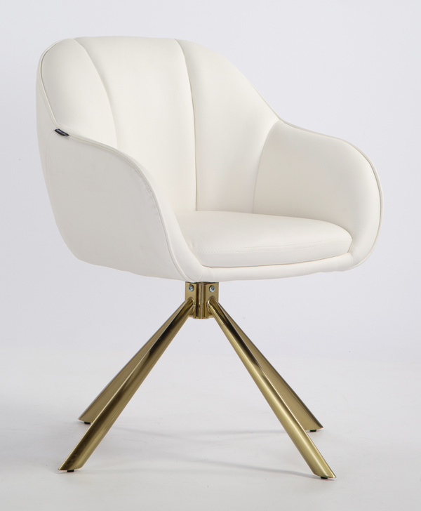 FOTEL HR2055 BIAŁY ZŁOTY PAJĄK