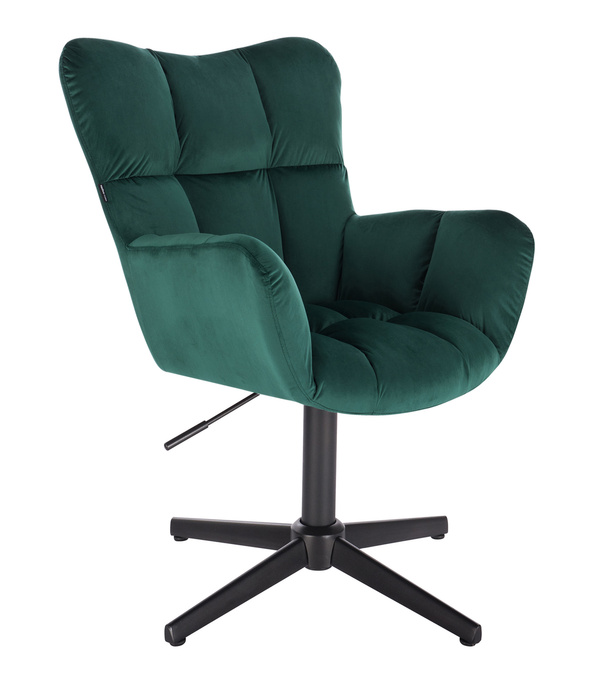 FOTEL HR650CROSS BUTELKOWA ZIELEŃ WELUR CZARNA PODSTAWA