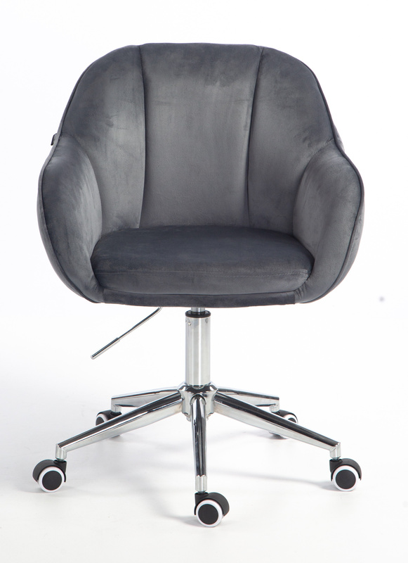 HOKER HR2055K GRAFITOWY WELUR CHROMOWANA PODSTAWA