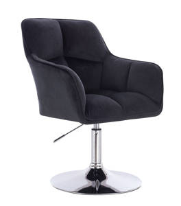 HOKER HR550N CZARNY WELUR CHROMOWANA PODSTAWA