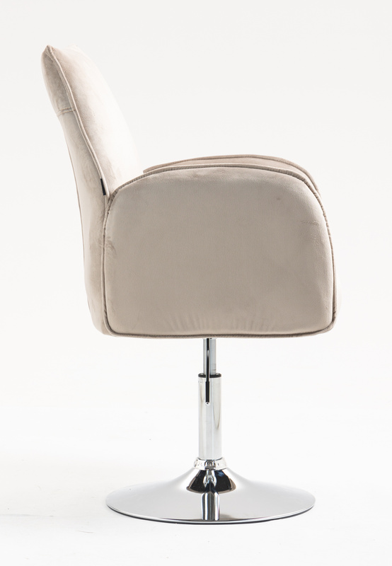 FOTEL HR280N LATTE WELUR CHROMOWANA PODSTAWA