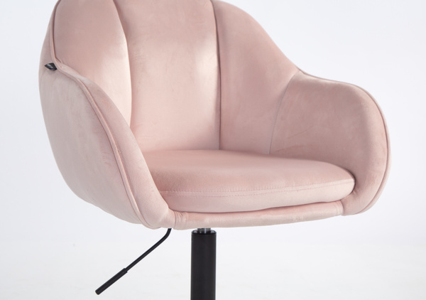 HOKER HR2055K PUDROWY RÓŻ WELUR CZARNA PODSTAWA