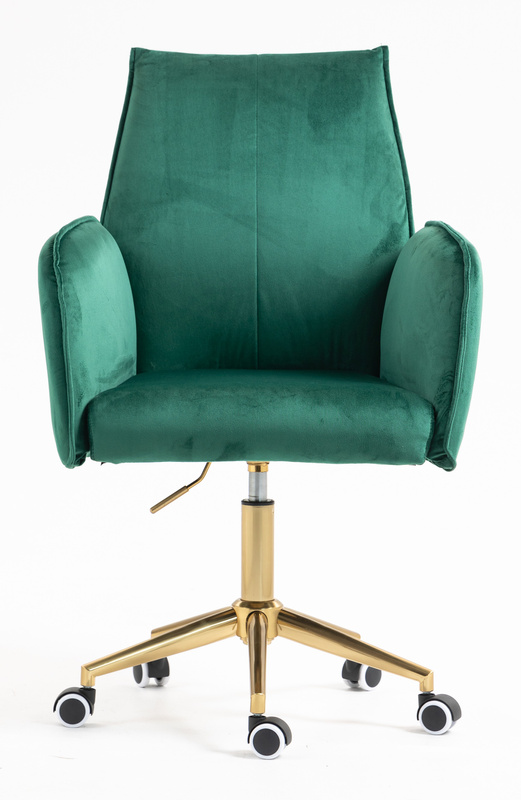 FOTEL HR280K BUTELKOWA ZIELEŃ WELUR ZŁOTA PODSTAWA