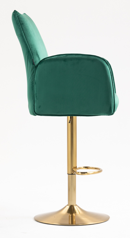 FOTEL HR280KW BUTELKOWA ZIELEŃ WELUR ZŁOTA PODSTAWA