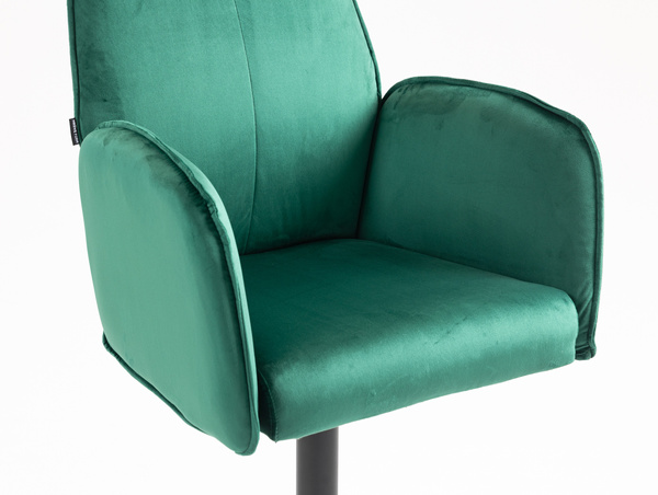 FOTEL HR280W BUTELKOWA ZIELEŃ WELUR CZARNA PODSTAWA