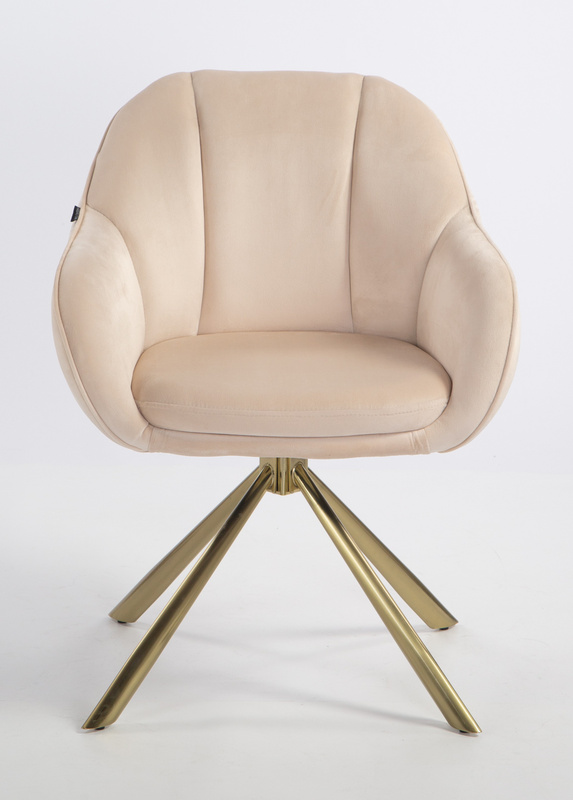 HOKER HR2055 KREMOWY WELUR ZŁOTY PAJĄK