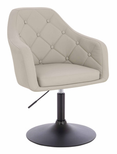 HOKER HR831N ECRU EKOSKÓRA PREMIUM SOFT CZARNA PODSTAWA