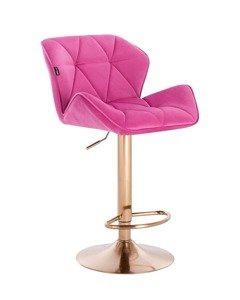 FOTEL HR111W MALINOWY WELUR ZŁOTA PODSTAWA