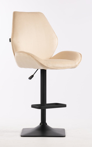 FOTEL HR350KW KREMOWY WELUR CZARNA PODSTAWA
