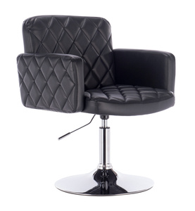 FOTEL HR802N CZARNY CHROMOWANA PODSTAWA