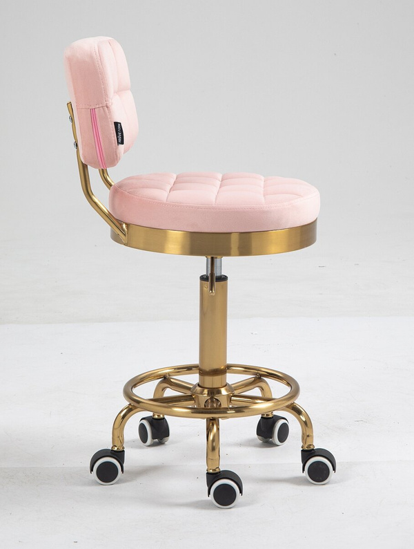 HOKER HR636 PUDROWY RÓŻ WELUR ZŁOTA PODSTAWA