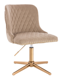 FOTEL HR940CROSS LATTE WELUR ZŁOTA PODSTAWA