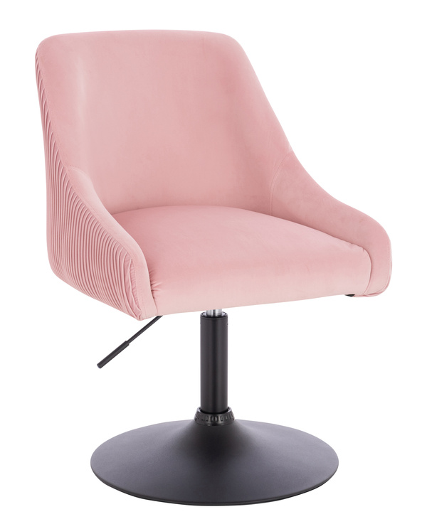 FOTEL HR920N PUDROWY RÓŻ WELUR CZARNA PODSTAWA