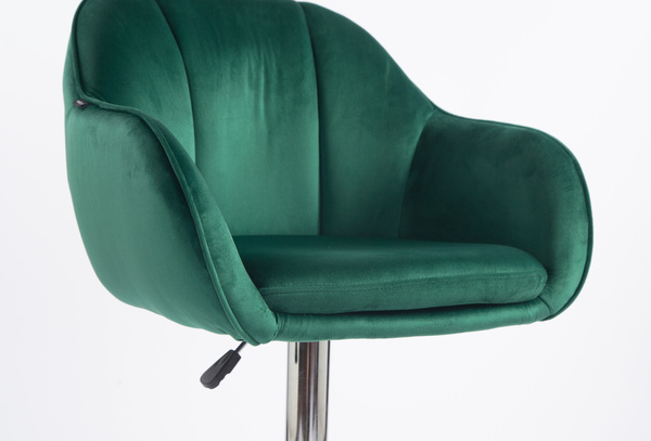 HOKER HR2055W BUTELKOWA ZIELEŃ WELUR CHROMOWANA PODSTAWA