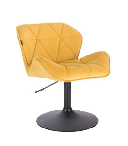 FOTEL HR111N ŻÓŁTY WELUR CZARNA PODSTAWA