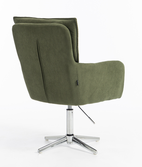 HOKER HR250CROSS ZIELONY SZAŁWIA PREMIUM CORD SZTRUKS CHROMOWANA PODSTAWA