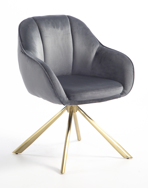 HOKER HR2055 GRAFITOWY WELUR ZŁOTY PAJĄK