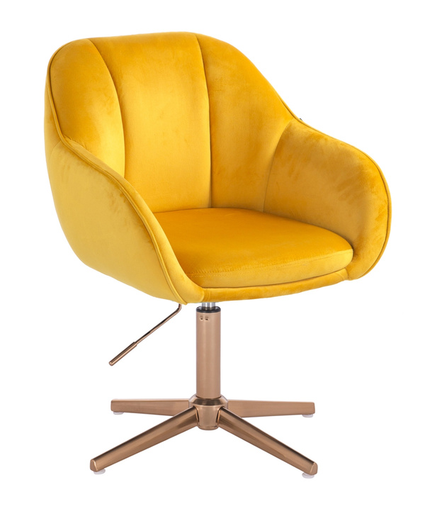 HOKER HR2055CROSS ŻÓŁTY WELUR ZŁOTA PODSTAWA