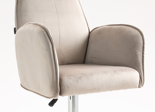 FOTEL HR280W LATTE WELUR CHROMOWANA PODSTAWA