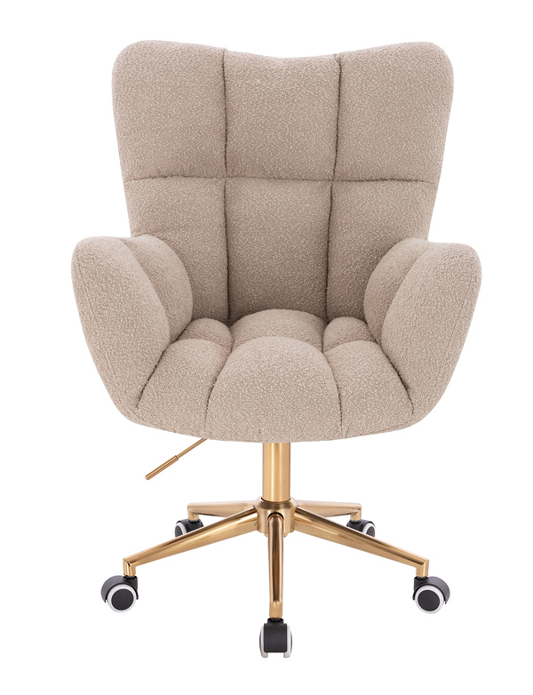 FOTEL HR650K LATTE BARANEK ZŁOTA PODSTAWA