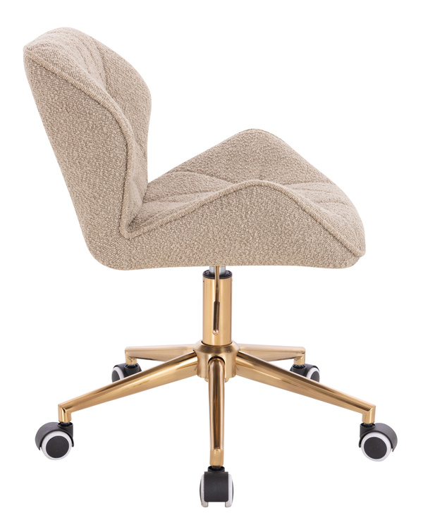 FOTEL HR111K LATTE BARANEK ZŁOTA PODSTAWA