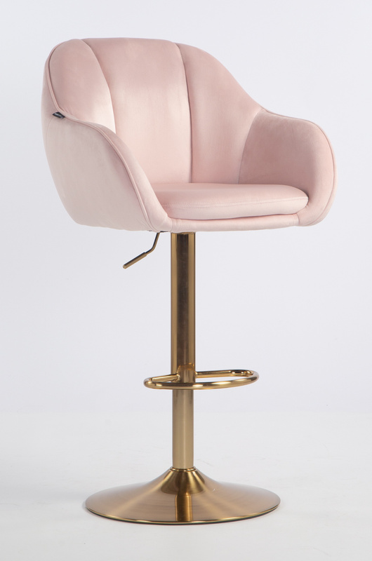 HOKER HR2055W PUDROWY RÓŻ WELUR ZŁOTA PODSTAWA